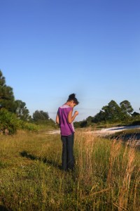 Dee-Vyne "Dee" Valentine, 11, plays in the backyard of her home on October 18, 2014, in Lehigh Acres, Fla. "Judge(s) should make rulings about letting me in the girlsÕ locker room and the girlsÕ bathroom because I'm a girl," Dee said. Photo by Dania Maxwell